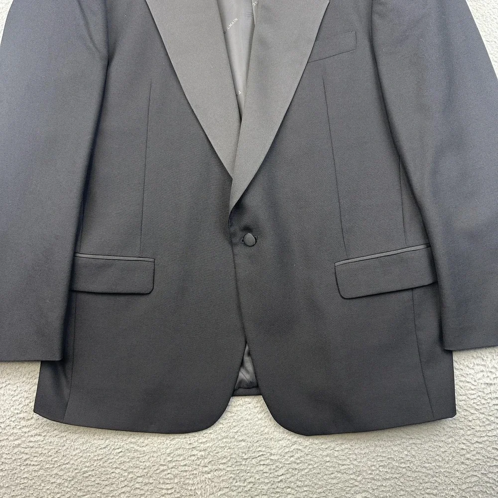 Pierre Balmain Blazer Mens 44 Black Wool Single Breasted Tuxedo Jacket Formal‎